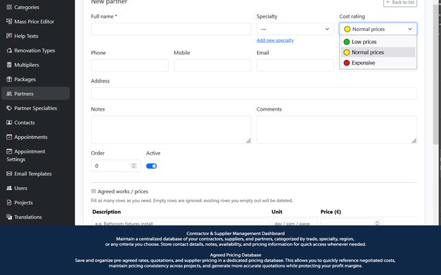 Συνεργάτες και ειδικότητες screenshot